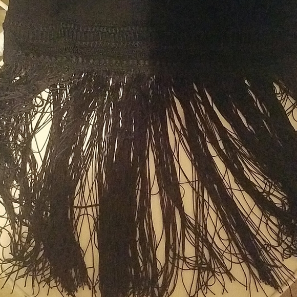 Lauren Ralph Lauren black sleeveless fringe dress - Picture 7 of 7